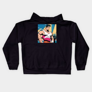 BEEFCAKE 80s Nagel Style Kids Hoodie